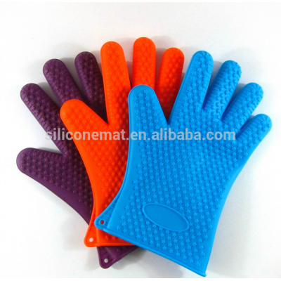 Star Print Baking Silicone Gloves Heat Resistant Oven Mittens BBQ Silicone Gloves with fingers