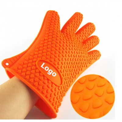 BBQ Baking Silicone Gloves Heat Resistant Oven Silicone Gloves with fingers