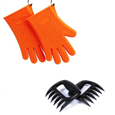 Amazon Top Selling Silicone Oven Gloves And Bear Barbecue Meat Claws Set